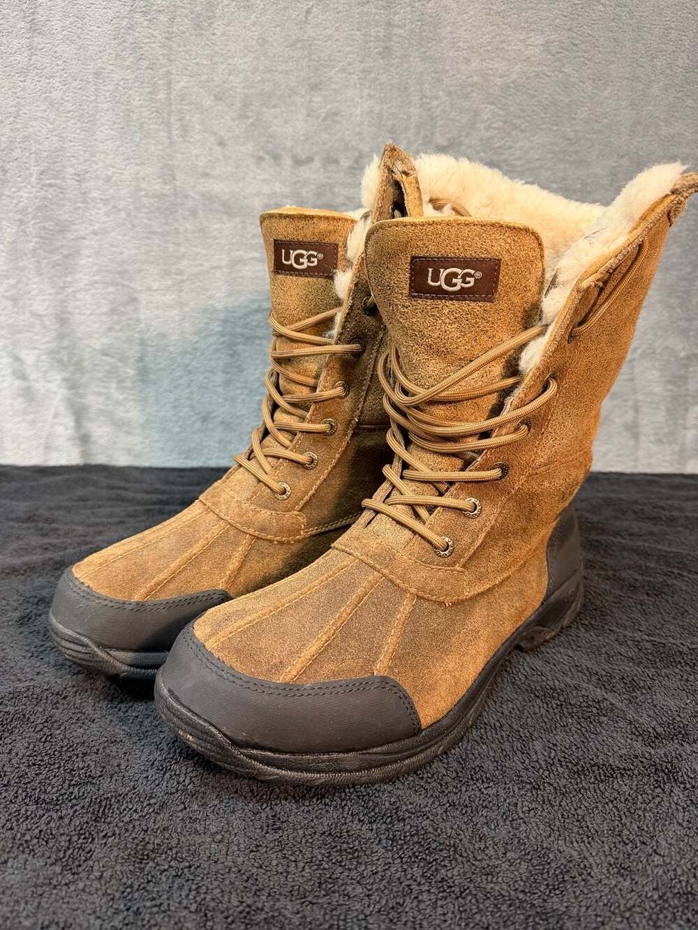 UGG Butte Waterproof Snow Boots Chestnut Suede Shearling Lined eVent/Vibram Sole